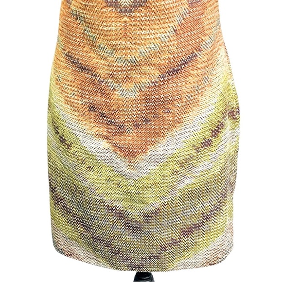 Tracy Reese Zig Zag Rafia Cross Back Shift in Tobacco color size S - Picture 6 of 15